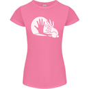 Rabbit Hand Shadow Funny Silhouette Womens Petite Cut T-Shirt Azalea