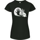 Rabbit Hand Shadow Funny Silhouette Womens Petite Cut T-Shirt Black