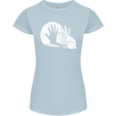 Rabbit Hand Shadow Funny Silhouette Womens Petite Cut T-Shirt Light Blue