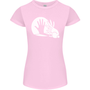Rabbit Hand Shadow Funny Silhouette Womens Petite Cut T-Shirt Light Pink