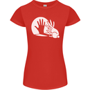 Rabbit Hand Shadow Funny Silhouette Womens Petite Cut T-Shirt Red