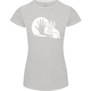 Rabbit Hand Shadow Funny Silhouette Womens Petite Cut T-Shirt Sports Grey