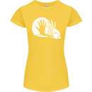 Rabbit Hand Shadow Funny Silhouette Womens Petite Cut T-Shirt Yellow