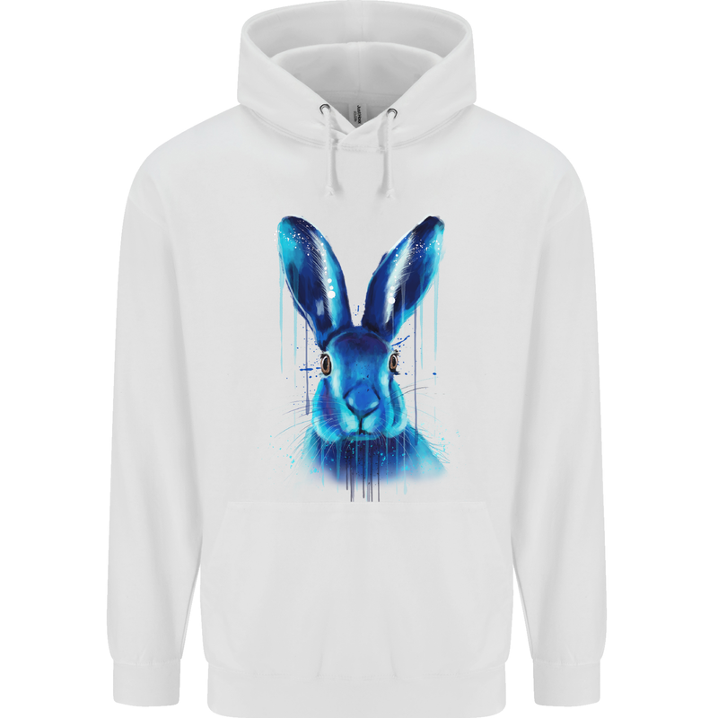 Rabbit Watercolour Mens Hoodie White