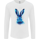 Rabbit Watercolour Mens Long Sleeve T-Shirt White