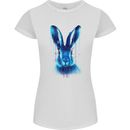 Rabbit Watercolour Womens Petite Cut T-Shirt White
