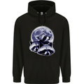 Raccoon Moon Childrens Kids Hoodie Black