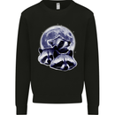 Raccoon Moon Mens Sweatshirt Jumper Black