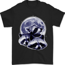 Raccoon Moon Mens T-Shirt 100% Cotton Black