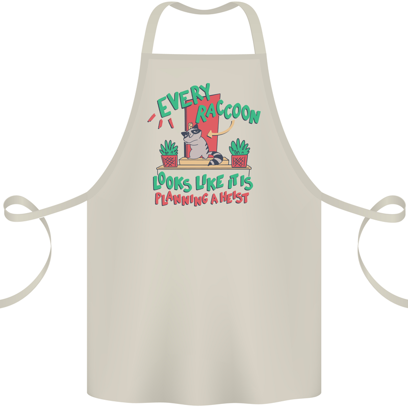 Raccoon Planning a Heist Funny Animal Cotton Apron 100% Organic Natural