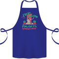 Raccoon Planning a Heist Funny Animal Cotton Apron 100% Organic Royal Blue