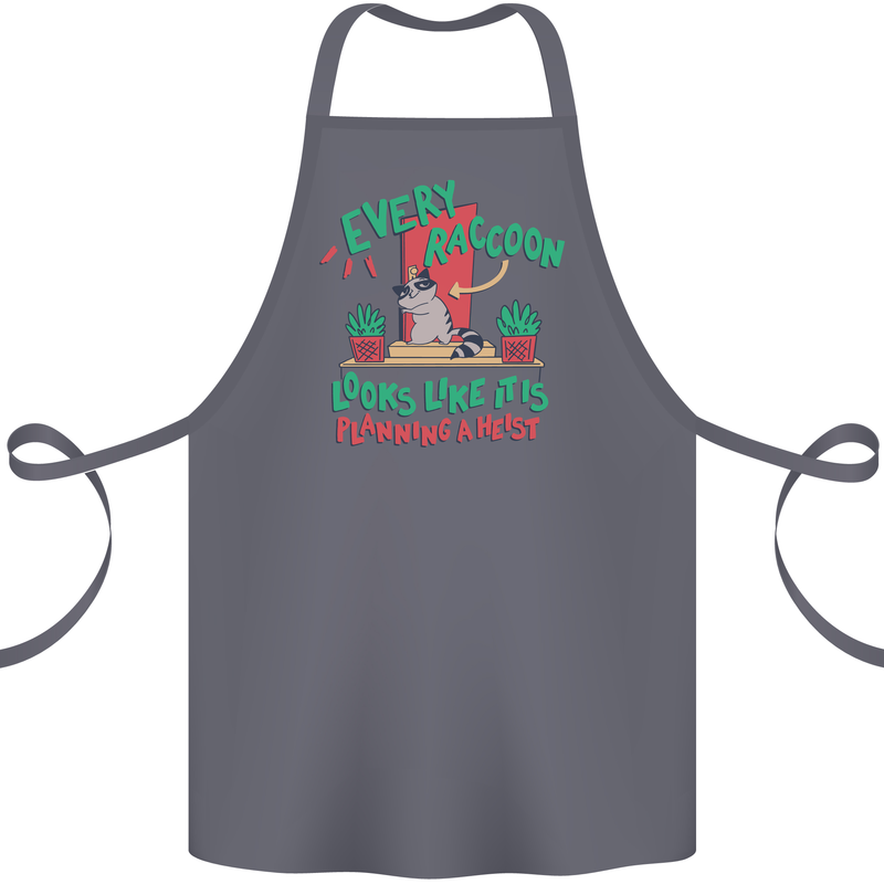 Raccoon Planning a Heist Funny Animal Cotton Apron 100% Organic Steel
