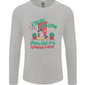 Raccoon Planning a Heist Funny Animal Mens Long Sleeve T-Shirt Sports Grey