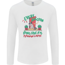 Raccoon Planning a Heist Funny Animal Mens Long Sleeve T-Shirt White