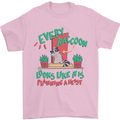 Raccoon Planning a Heist Funny Animal Mens T-Shirt Cotton Gildan Light Pink
