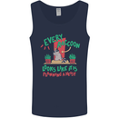 Raccoon Planning a Heist Funny Animal Mens Vest Tank Top Navy Blue