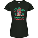 Raccoon Planning a Heist Funny Animal Womens Petite Cut T-Shirt Black