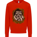 Raccoons in a Tree Kids Sweatshirt Jumper Bright Red