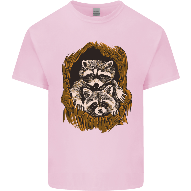Raccoons in a Tree Kids T-Shirt Childrens Light Pink