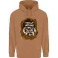 Raccoons in a Tree Mens 80% Cotton Hoodie Caramel Latte