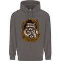 Raccoons in a Tree Mens 80% Cotton Hoodie Charcoal