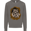 Raccoons in a Tree Mens Sweatshirt Jumper Charcoal