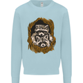Raccoons in a Tree Mens Sweatshirt Jumper Light Blue