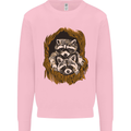 Raccoons in a Tree Mens Sweatshirt Jumper Light Pink
