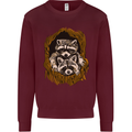 Raccoons in a Tree Mens Sweatshirt Jumper Maroon