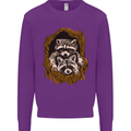 Raccoons in a Tree Mens Sweatshirt Jumper Purple