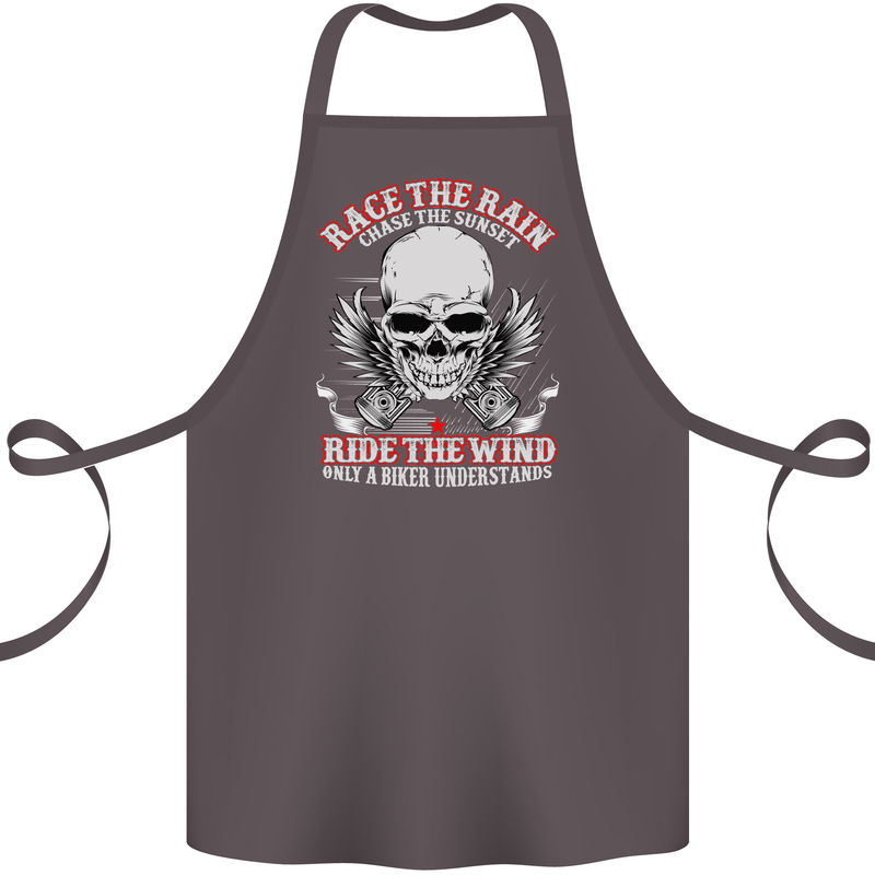 Race the Rain Biker Cotton Apron 100% Organic Dark Grey
