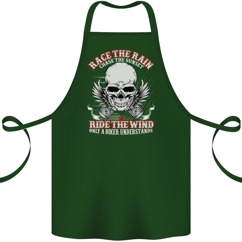Race the Rain Biker Cotton Apron 100% Organic Forest Green