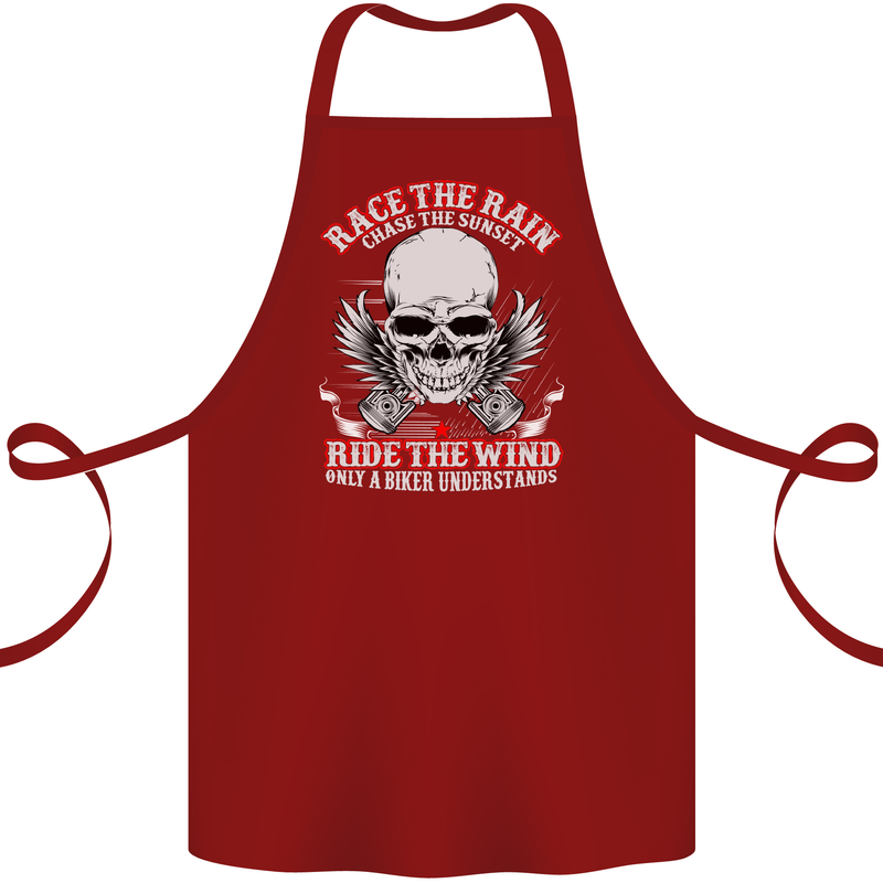 Race the Rain Biker Cotton Apron 100% Organic Maroon
