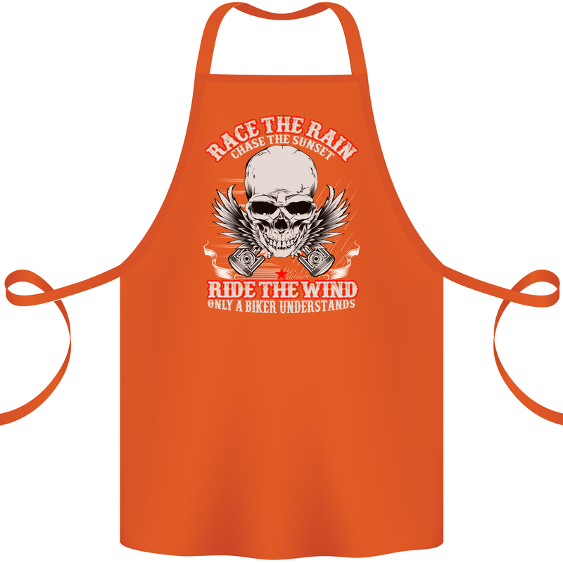 Race the Rain Biker Cotton Apron 100% Organic Orange