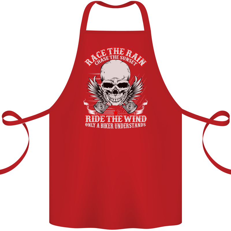 Race the Rain Biker Cotton Apron 100% Organic Red