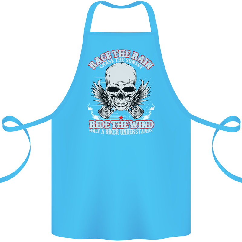 Race the Rain Biker Cotton Apron 100% Organic Turquoise