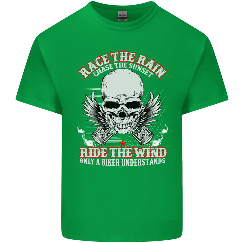 Race the Rain Biker Kids T-Shirt Childrens Irish Green