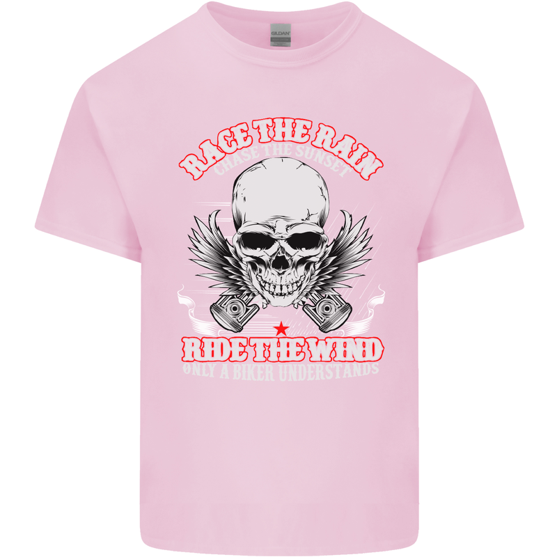 Race the Rain Biker Kids T-Shirt Childrens Light Pink