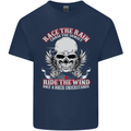 Race the Rain Biker Kids T-Shirt Childrens Navy Blue
