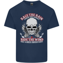 Race the Rain Biker Kids T-Shirt Childrens Navy Blue