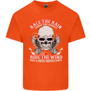 Race the Rain Biker Kids T-Shirt Childrens Orange