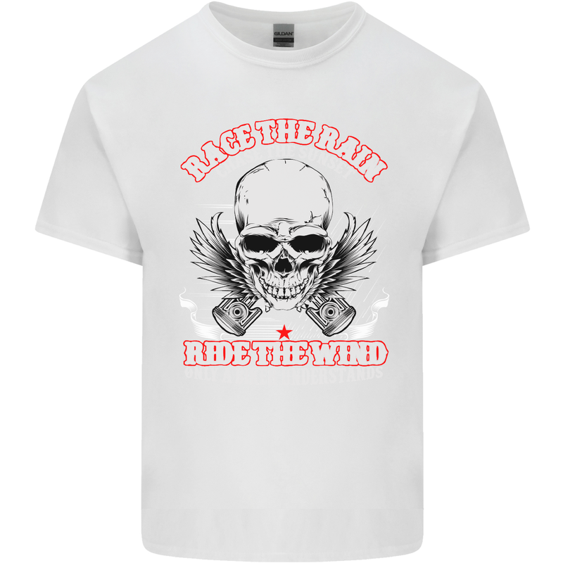 Race the Rain Biker Kids T-Shirt Childrens White