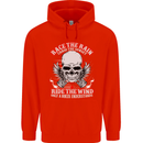 Race the Rain Biker Mens 80% Cotton Hoodie Bright Red