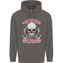 Race the Rain Biker Mens 80% Cotton Hoodie Charcoal