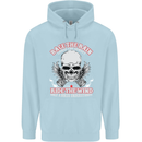 Race the Rain Biker Mens 80% Cotton Hoodie Light Blue