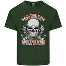 Race the Rain Biker Mens Cotton T-Shirt Tee Top Forest Green