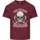 Race the Rain Biker Mens Cotton T-Shirt Tee Top Maroon