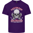 Race the Rain Biker Mens Cotton T-Shirt Tee Top Purple