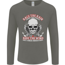 Race the Rain Biker Mens Long Sleeve T-Shirt Charcoal