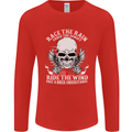 Race the Rain Biker Mens Long Sleeve T-Shirt Red